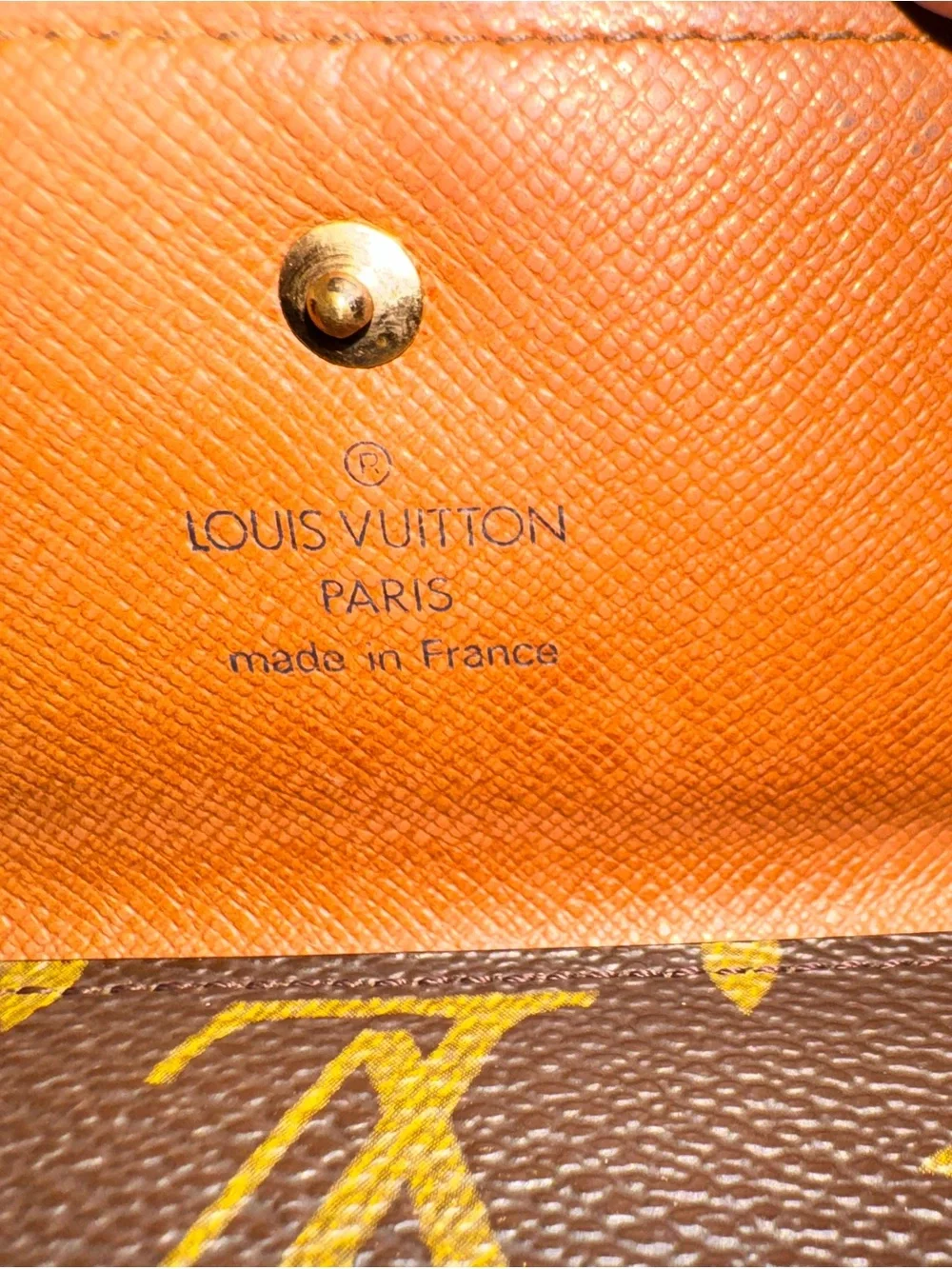 Authentic Louis Vuitton Monogram Compact Brown Leather Wallet